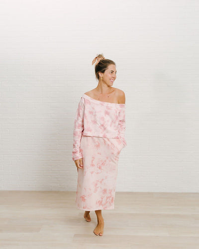 High-Waisted Organic Maxi Skirt | Pink Sand by Bohemian Mama