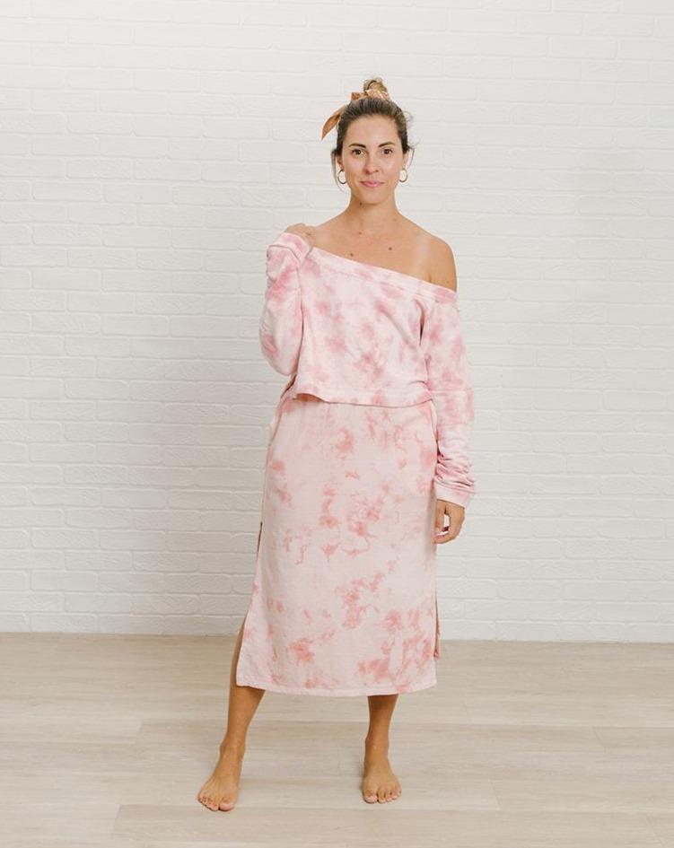 High-Waisted Organic Maxi Skirt | Pink Sand by Bohemian Mama