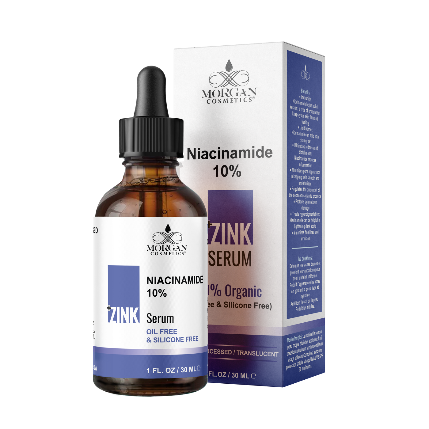 Niacinamide 10% + Zink 1% Serum 1 oz by Morgan Cosmetics