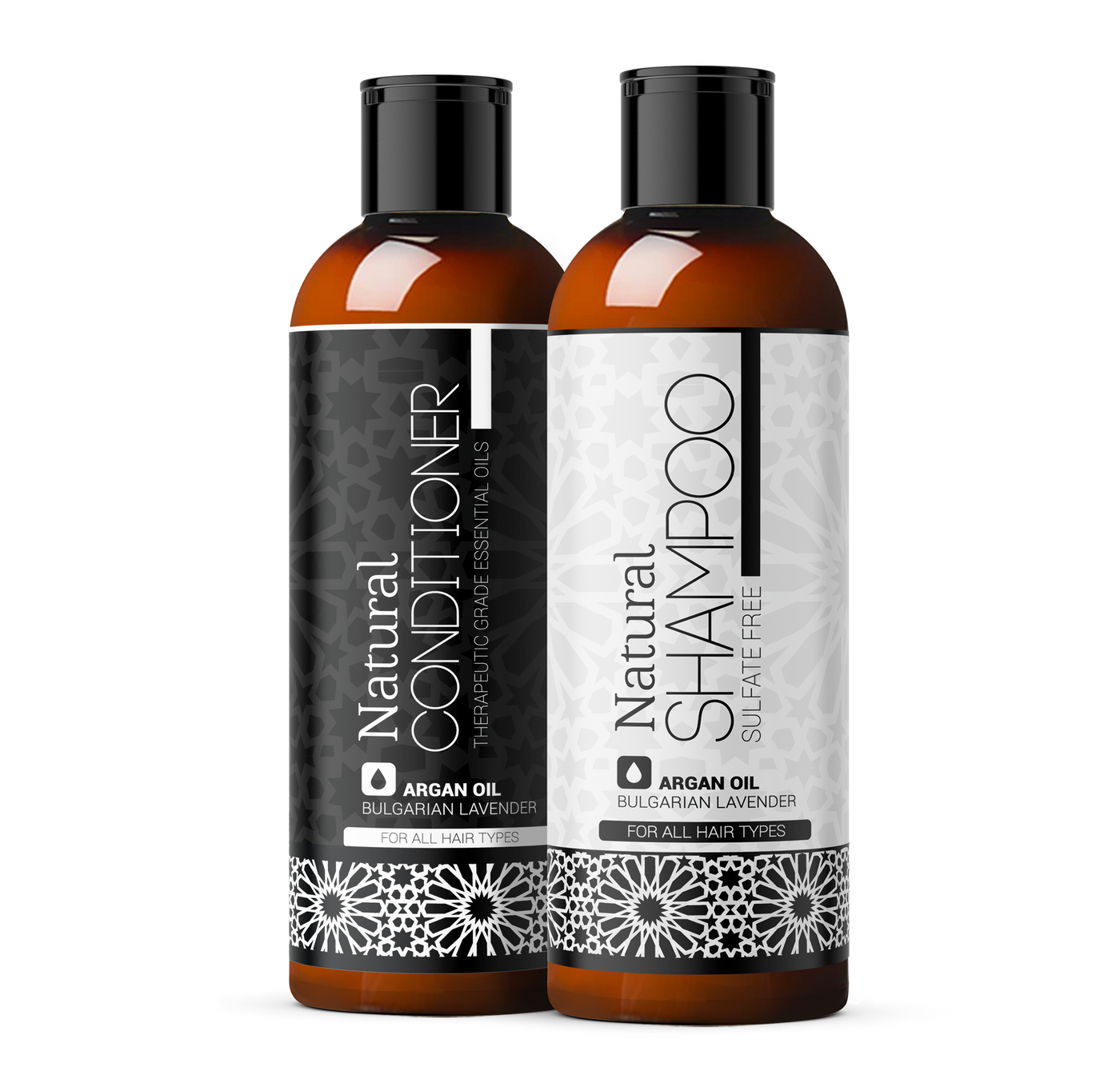 Lavender & Argan Oil Sulfate Free Shampoo & Conditioner 16 oz by Morgan Cosmetics