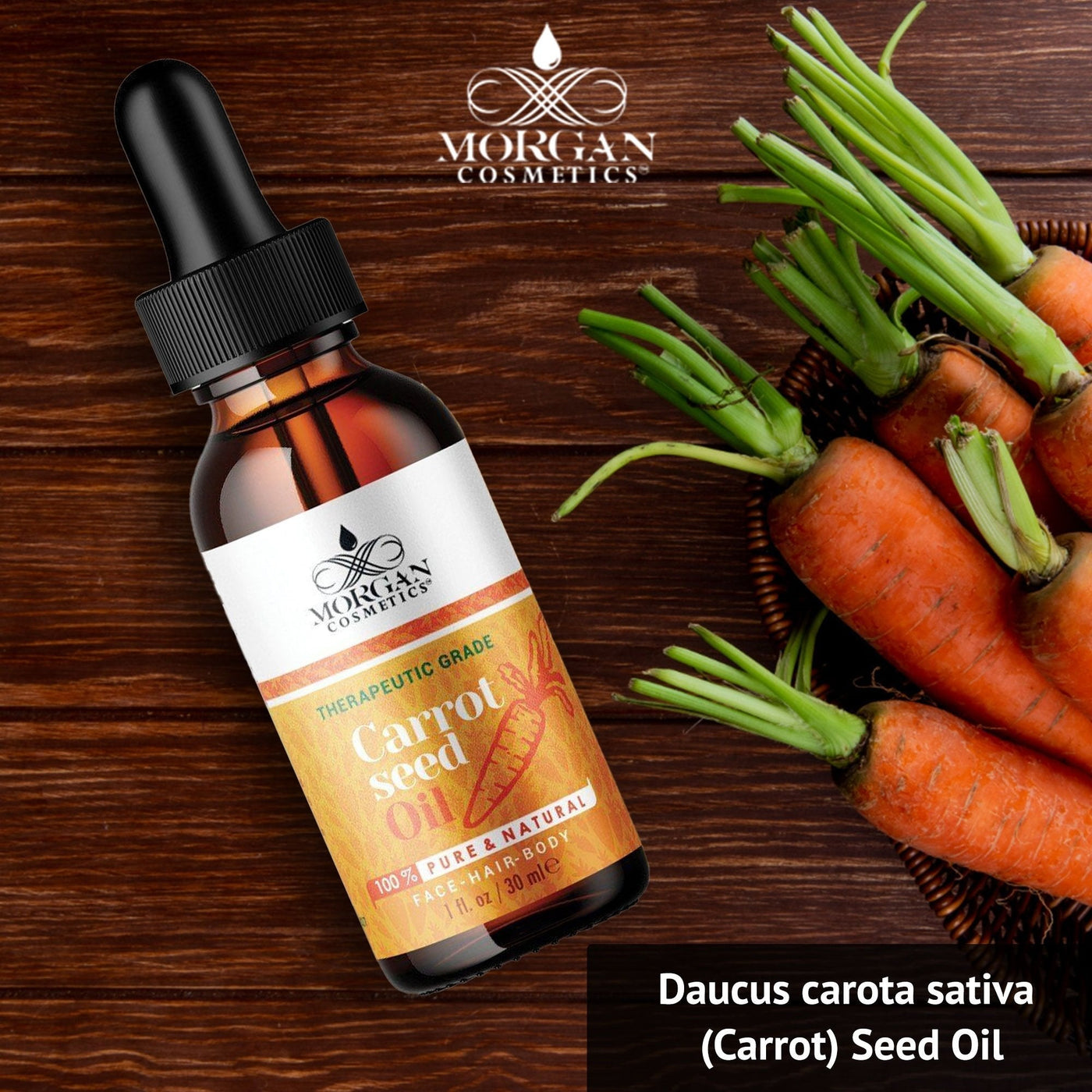 100% Pure CARROT SEED OIL Therapeutic Grade  Face-Hair-Body 1 oz/30 ml by Morgan Cosmetics
