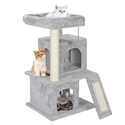 Cat Tree House Scratching Post with Ramp by Onetify