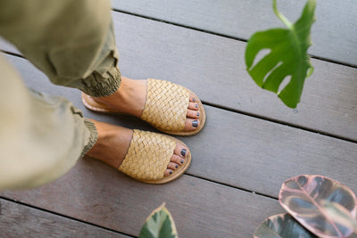 Women's Woven Sandal in Honey by Mohinders