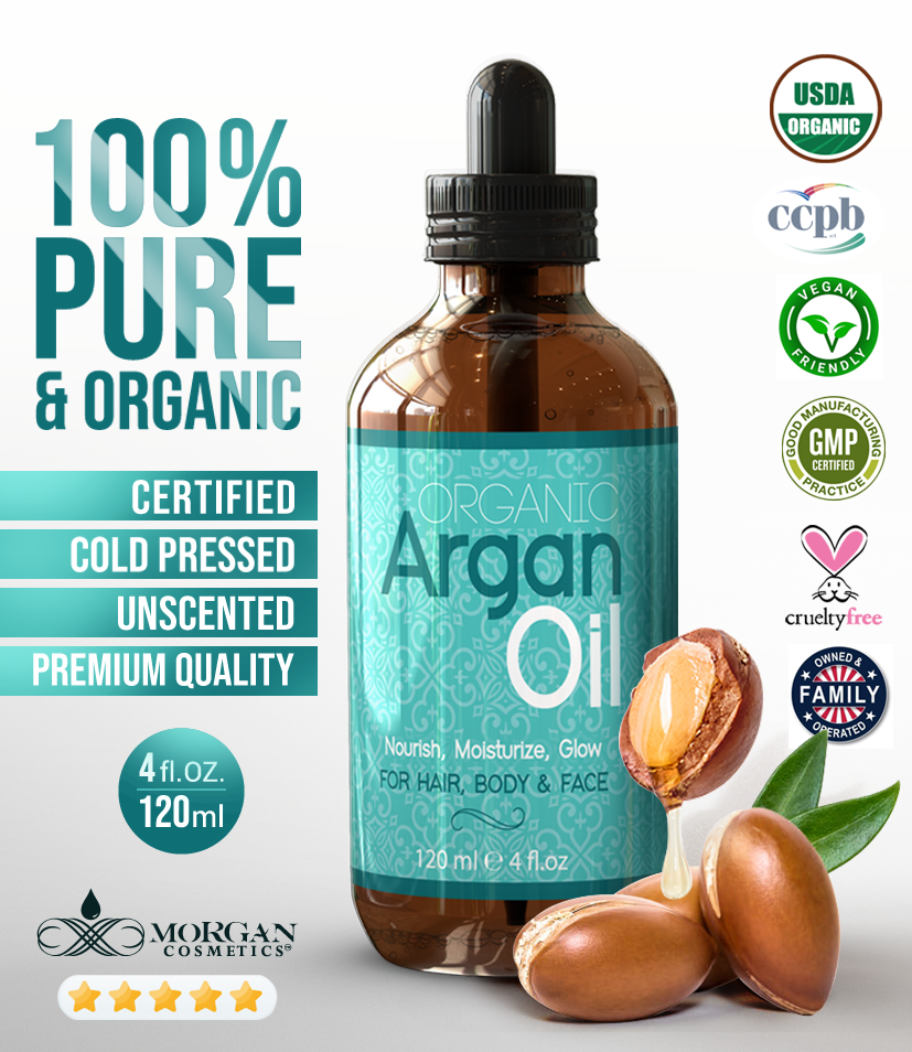 Organic Argan Oil 4 oz by Morgan Cosmetics