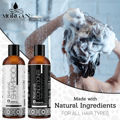 Lavender & Argan Oil Sulfate Free Shampoo & Conditioner 16 oz by Morgan Cosmetics