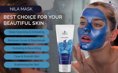 Blue Nila Mask Mask 100% Natural Deep Skin Cleanser & Lightener 200 gram/ 5.4 fl oz by Morgan Cosmetics