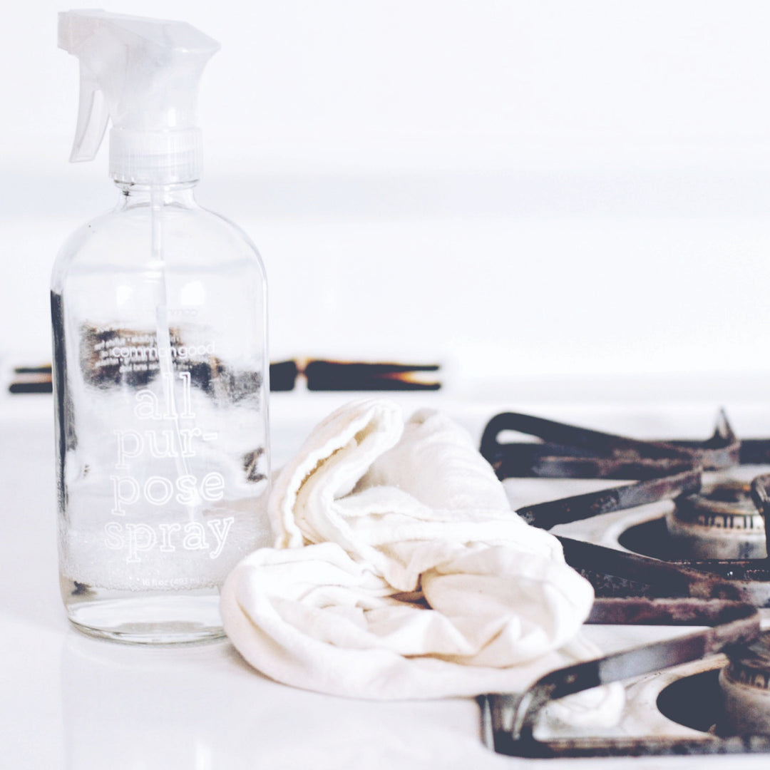 Linen Water Refill Pouch and Glass Bottle Set by Common Good