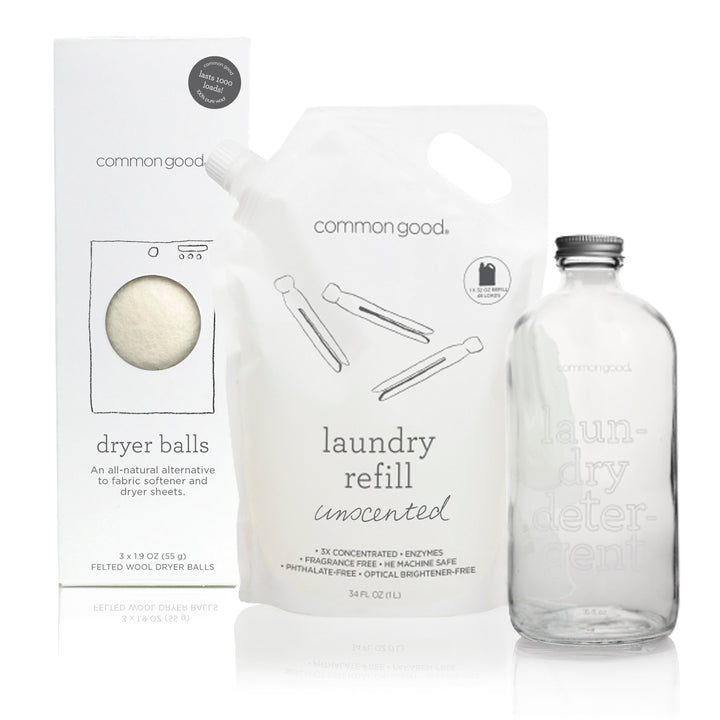 Laundry Glass Bottle Set by Common Good