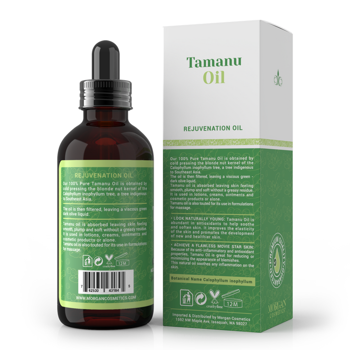 100% Tamanu Oil Cold Pressed Unrefined - Tamanu Oil for Skin - Natural Cold Pressed Oil Makes Skin Smooth, Plump and Soft for Lighter and Gentler Touch (2 FL. Oz) by Morgan Cosmetics