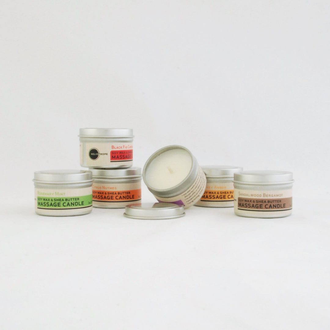 Soy Wax & Shea Butter Massage Candles - now in 3 sizes! by Heliotrope San Francisco