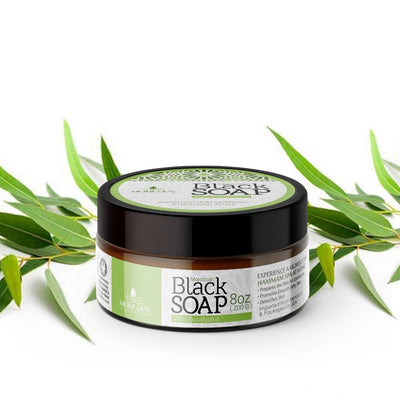 Moroccan Black Soap with Eucalyptus 8oz by Morgan Cosmetics