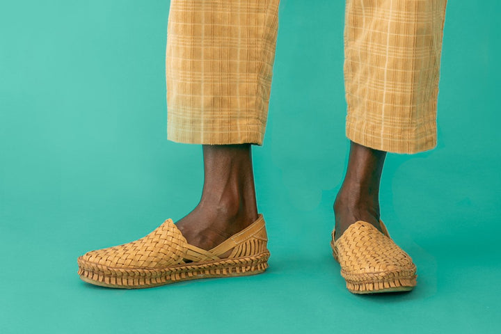 Woven Shoe in Honey + No Stripes by Mohinders