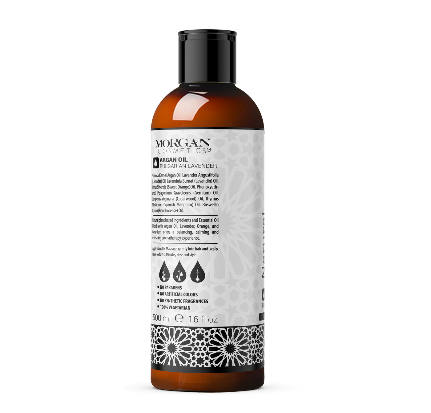 Argan Sulfate Free Shampoo Lavender 16 oz by Morgan Cosmetics