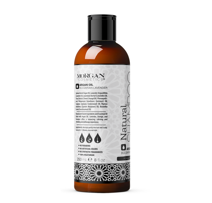 Argan Sulfate Free Shampoo Lavender 8 oz by Morgan Cosmetics