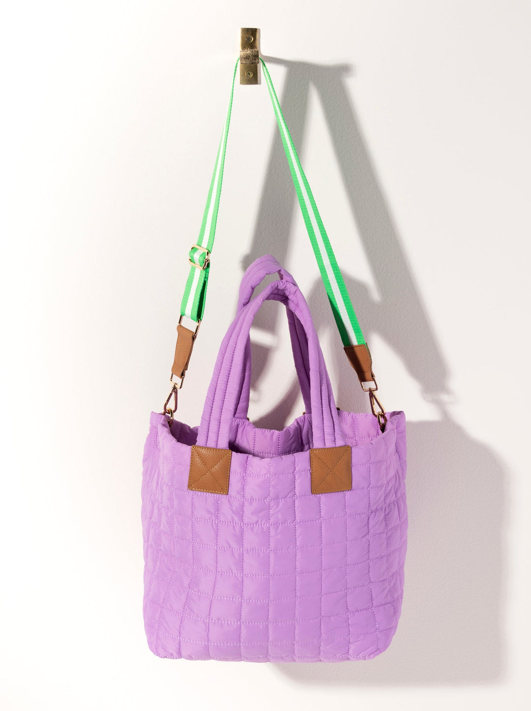 Shiraleah Ezra Quilted Nylon Tote, Lilac by Shiraleah