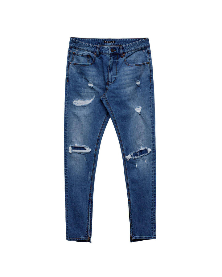 Konus Men's Rip and Repair Denim With Distress by Shop at Konus