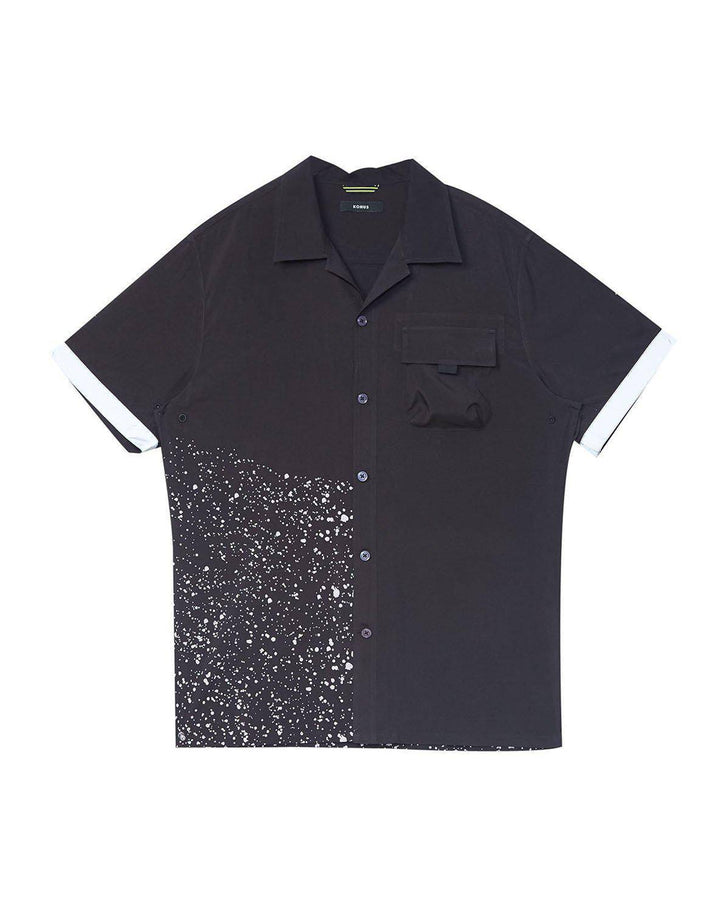 Konus Men's Shirt w/ Reflective Tape at Cuffs in Black by Shop at Konus