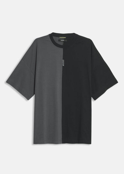 Color Blocked Oversize Tee with Reflective Tape in Black by Shop at Konus