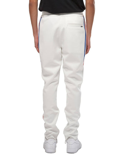 Konus Men's Track Pants With Knit Tape detail in White by Shop at Konus