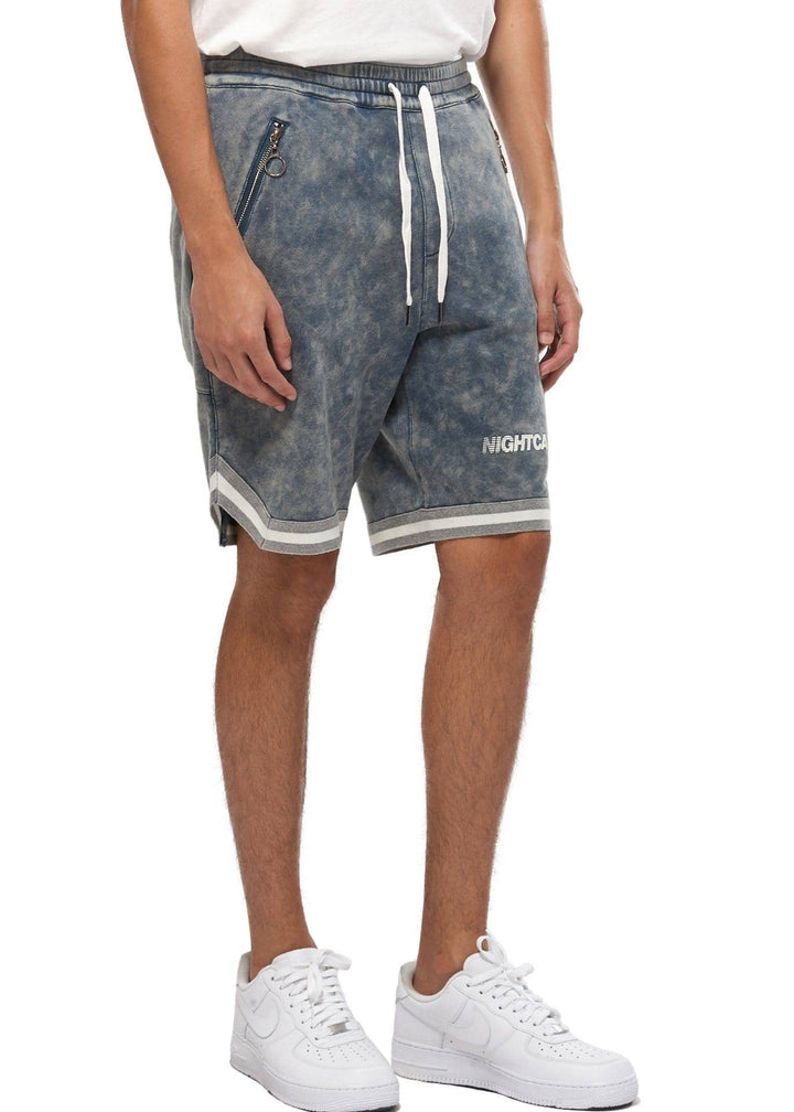 Konus Men's Acid Wash Knit Shorts in Blue by Shop at Konus