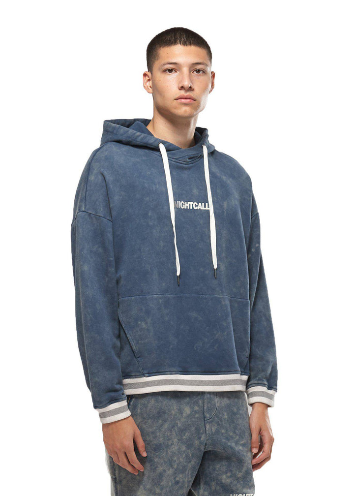 Konus Men's Acid Wash Pullover Hoodie in Blue by Shop at Konus