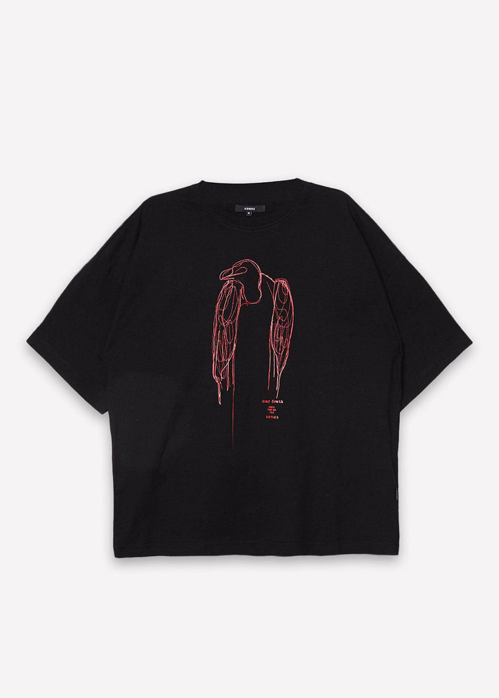 Konus Men's Oversize Vulture Graphic Tee in Black by Shop at Konus