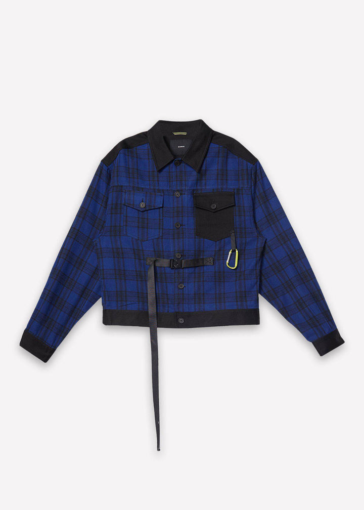 Men's Plaid Shirt Jacket in Blue by Shop at Konus