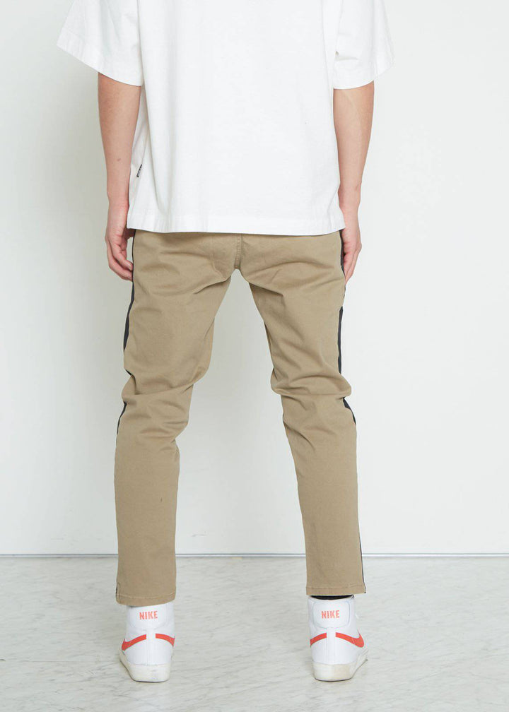 Konus Men's Cropped Chino Pants in Khaki by Shop at Konus