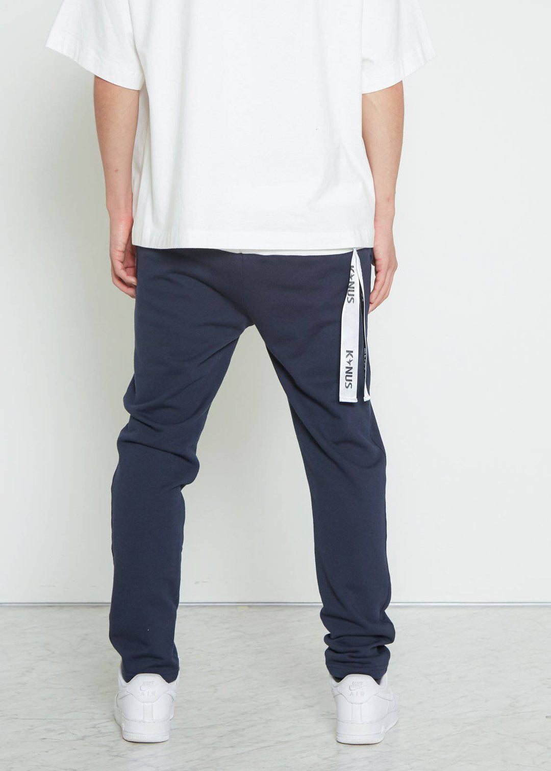 Konus Men's Stripe Sweatpants in Navy by Shop at Konus