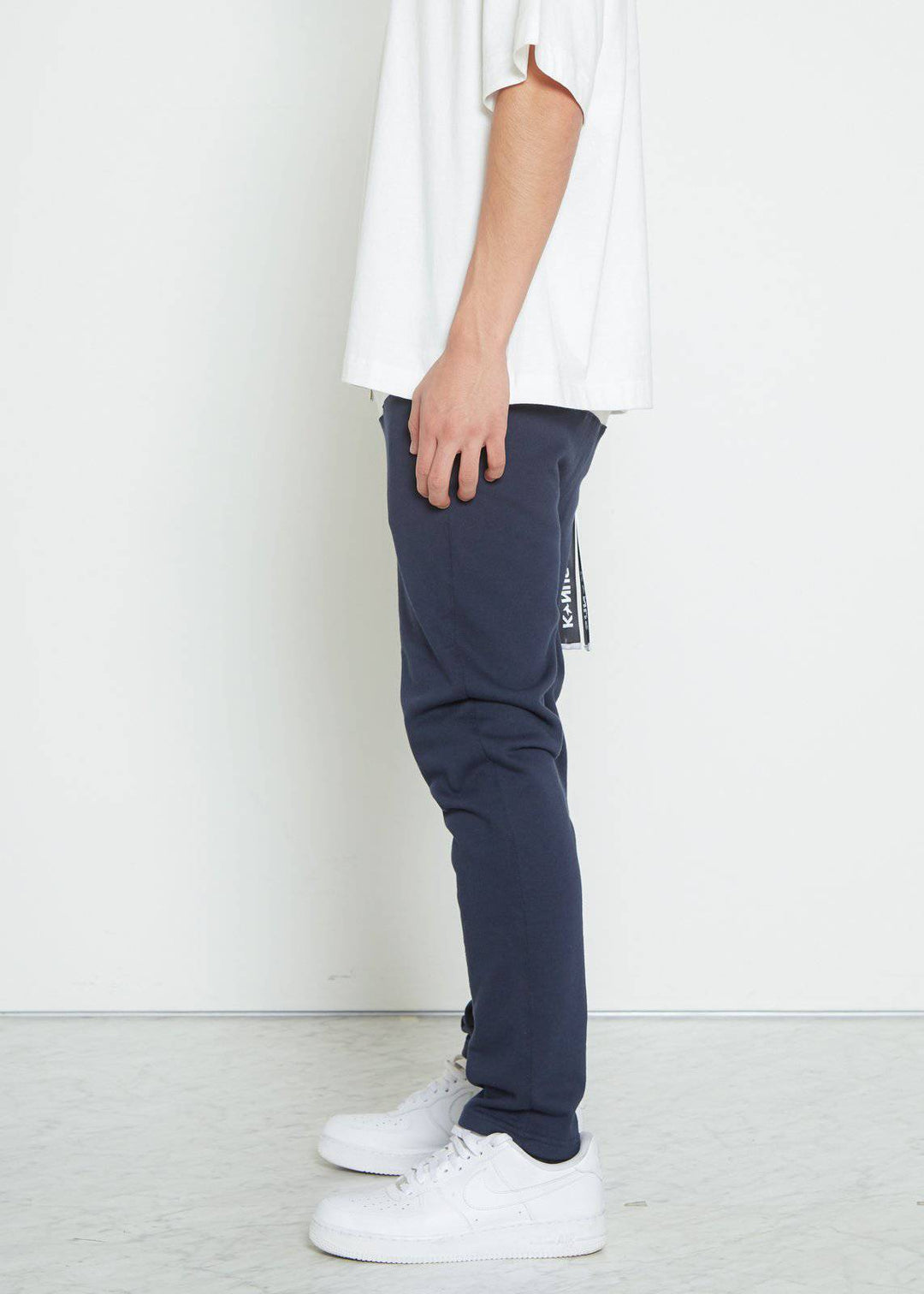 Konus Men's Stripe Sweatpants in Navy by Shop at Konus