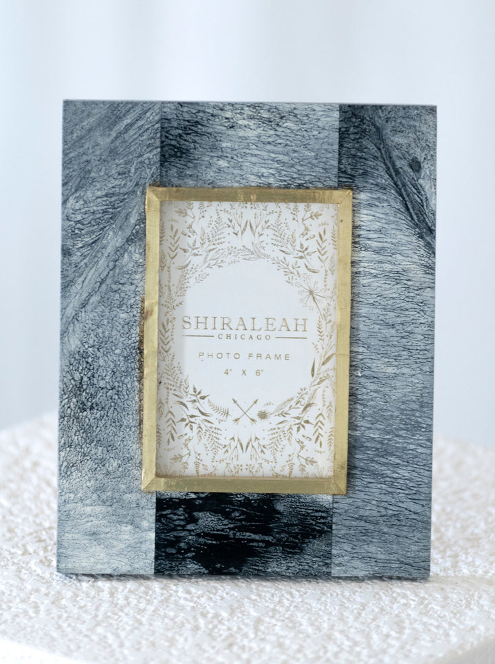 Shiraleah Mansour Marbleized 4X6 Picture Frame, Grey by Shiraleah