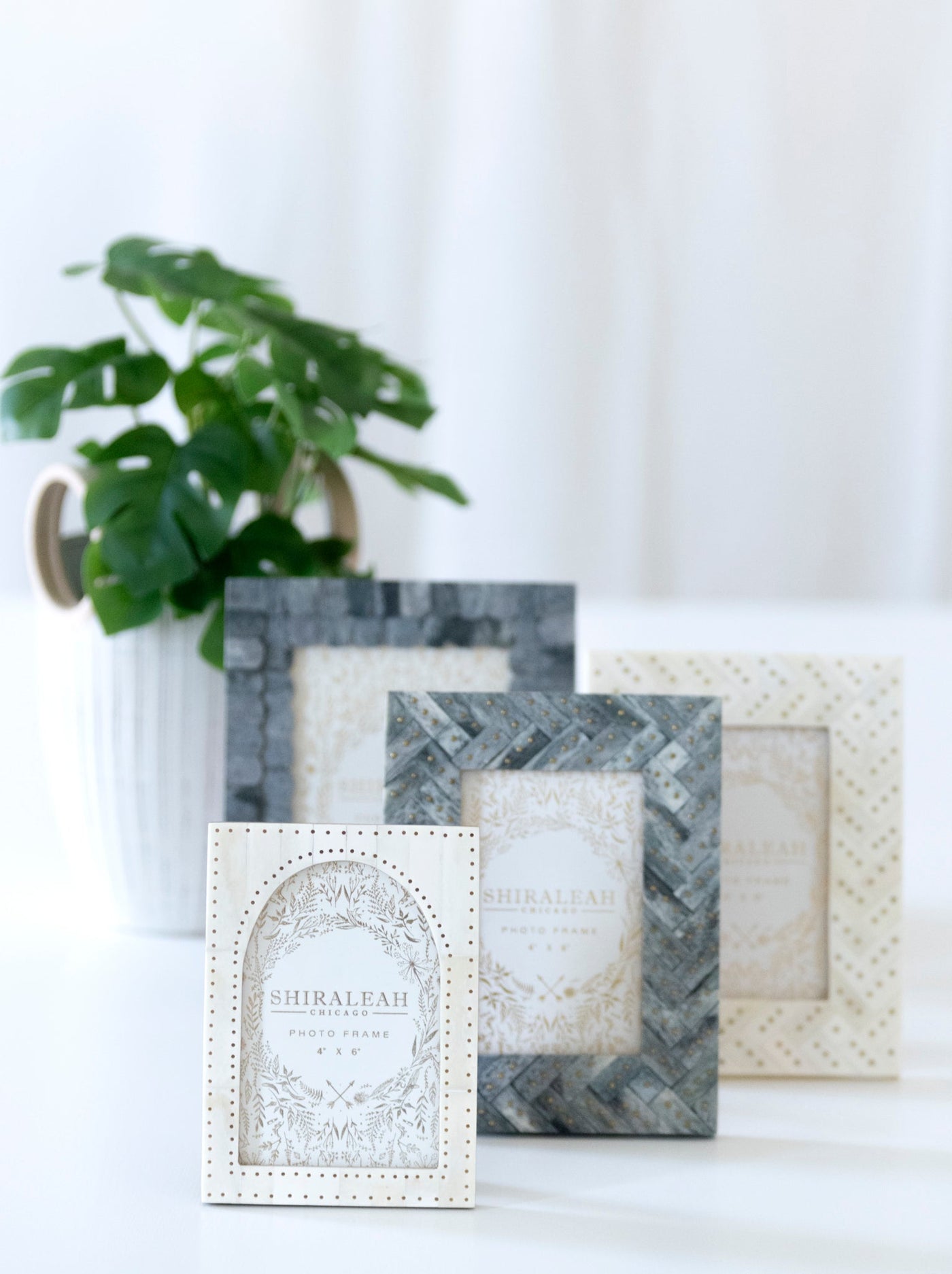 Shiraleah Mansour Marbleized 4X6 Picture Frame, Grey by Shiraleah