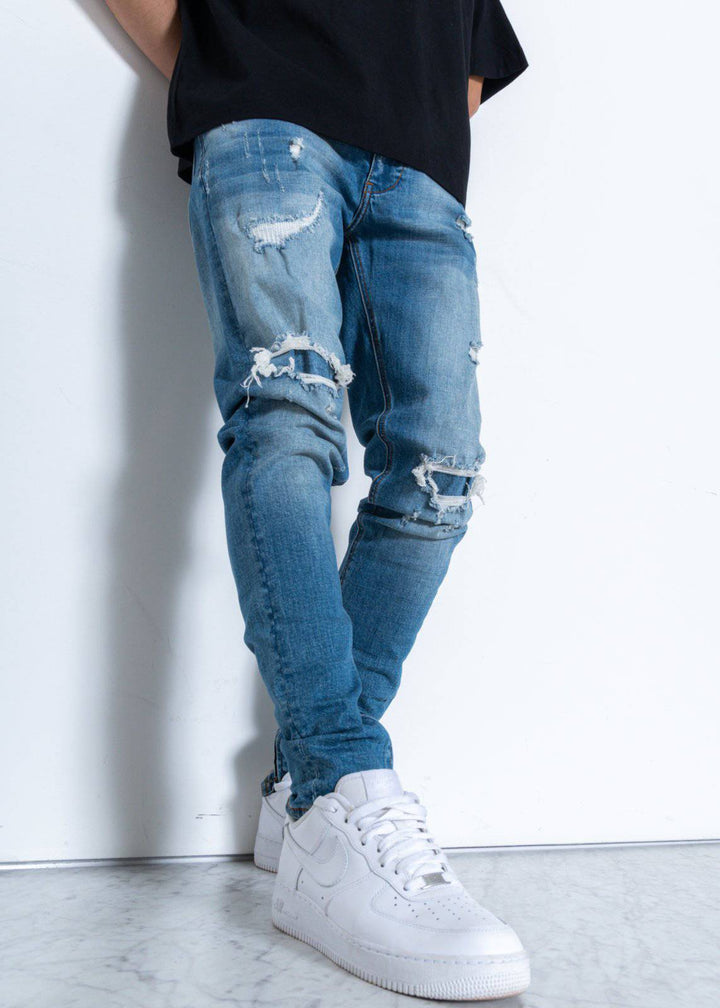 Konus Men's Rip and Repair Denim With Distress by Shop at Konus