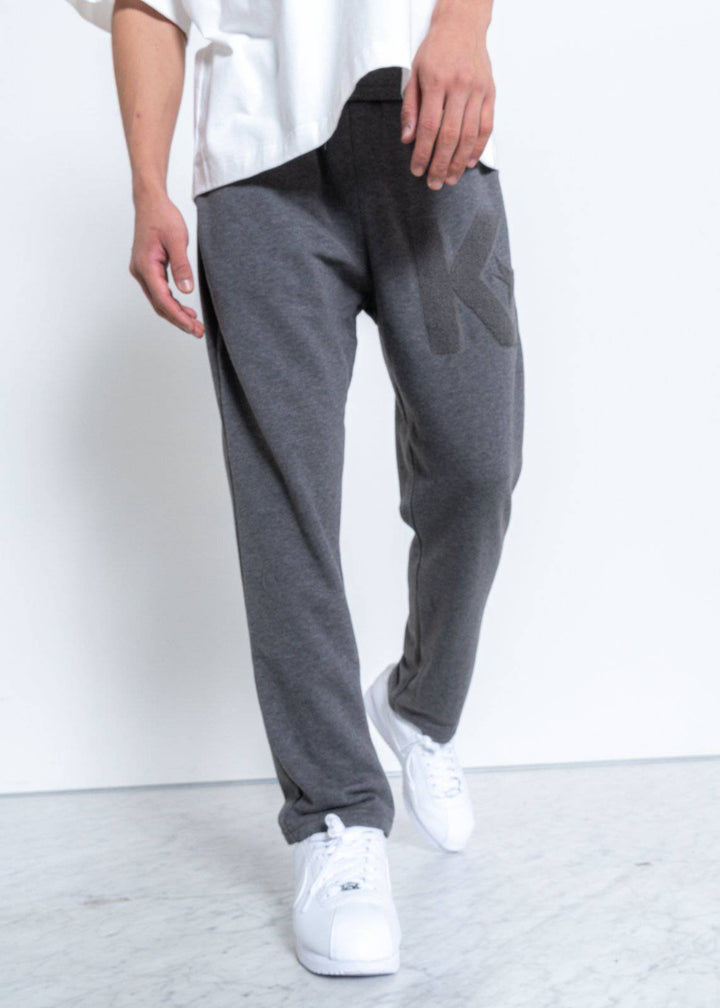 Konus Men's Chenille Embroidery Sweatpants in Heather Grey by Shop at Konus