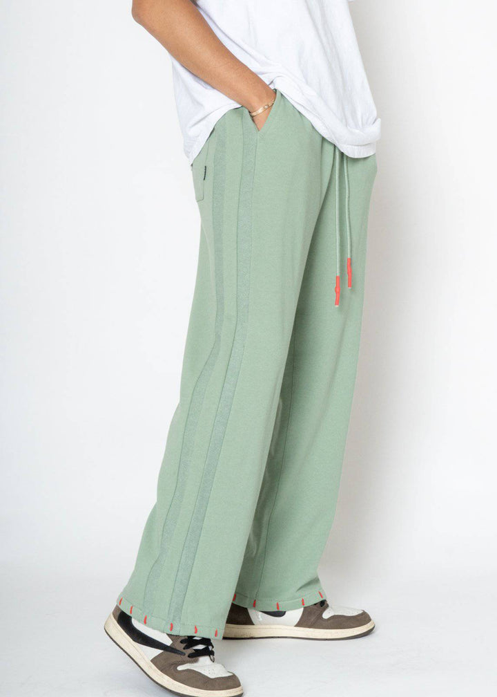 Konus Men's Wide Leg Sweatpants in Green by Shop at Konus