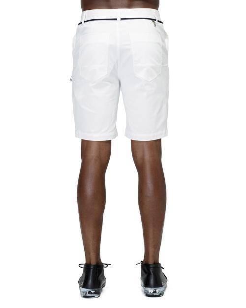 Konus Men's Zipper Cargo Shorts With Drawcord in White by Shop at Konus
