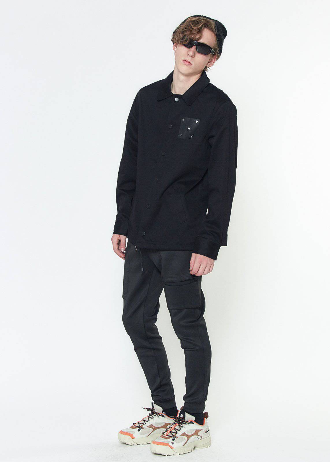 Konus Men's Coaches Jacket in Custom Camo Fabric in Black by Shop at Konus