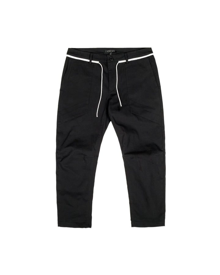 Konus Men's Cropped Pants With Drawcord in Black by Shop at Konus