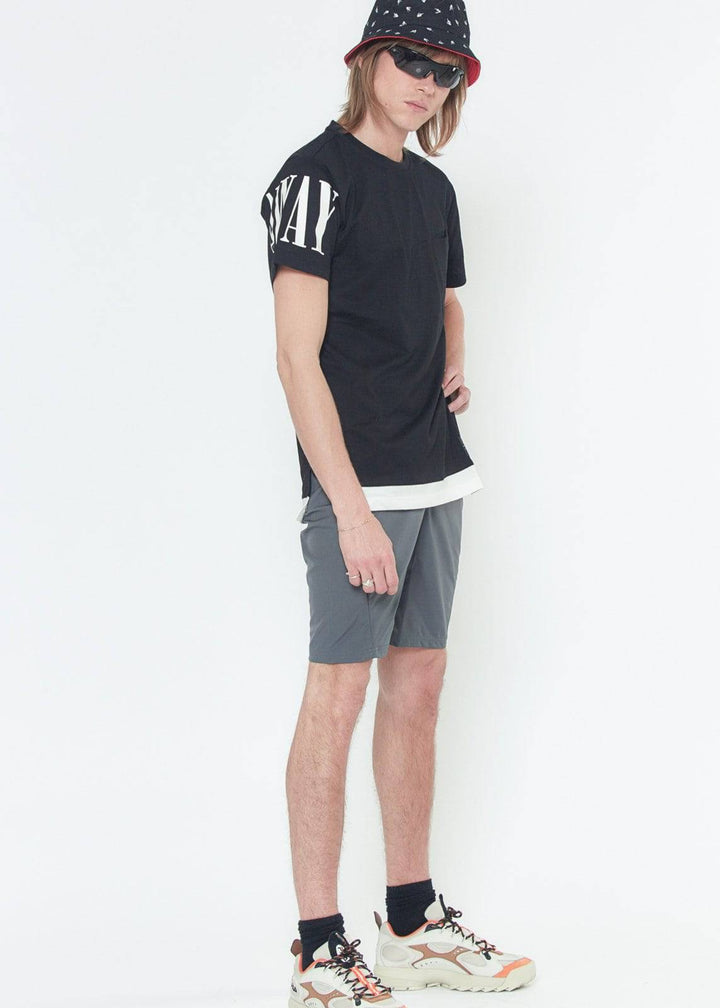 Konus Men's Graphic Tee w/ Layering in Black by Shop at Konus