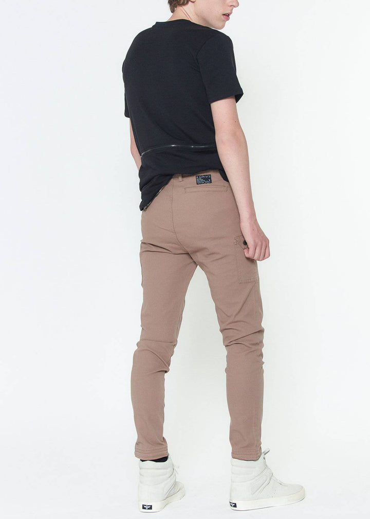 Konus Men's Slim Cargo Pants in Beige by Shop at Konus