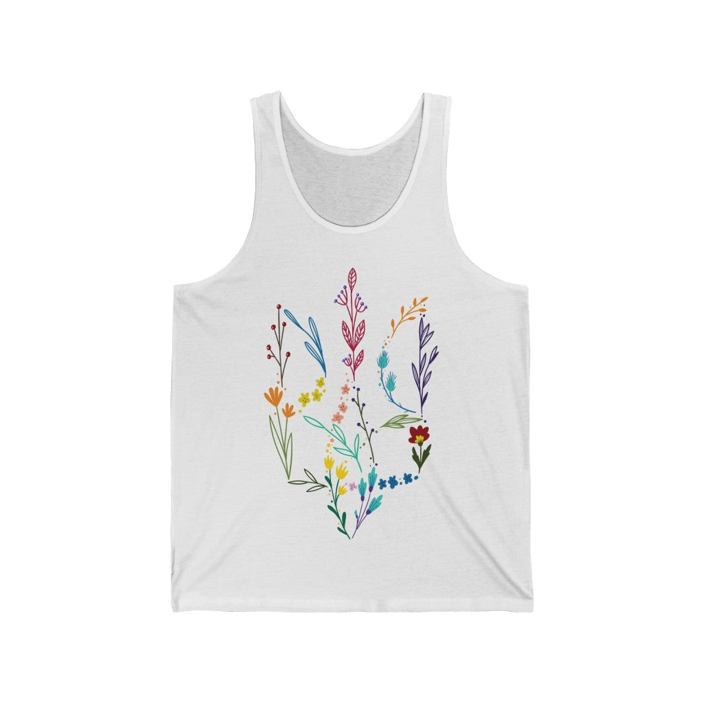 Floral Tryzub Jersey Tank