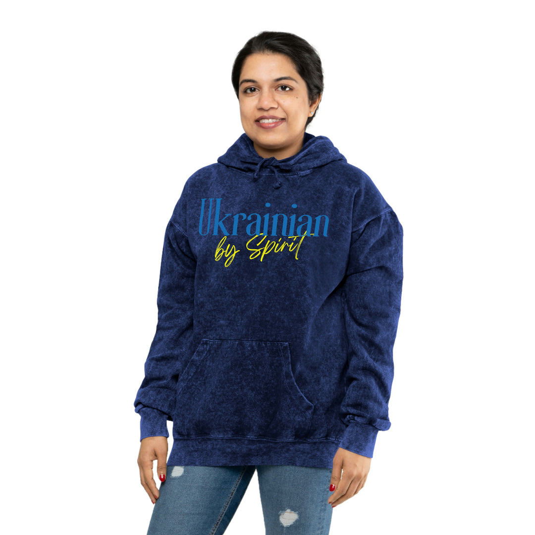 "Ukrainian by Spirit" Unisex Mineral Wash Hoodie