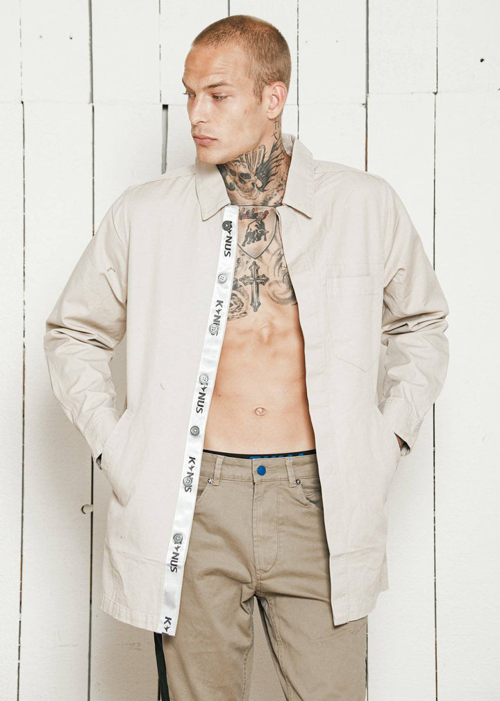 Konus Men's Shirt Jacket/ Calvin Shirt in Taupe by Shop at Konus