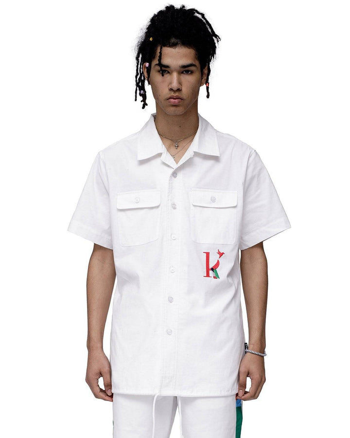 Men's Short Sleeve Seam Detail Tee In Off White by Shop at Konus