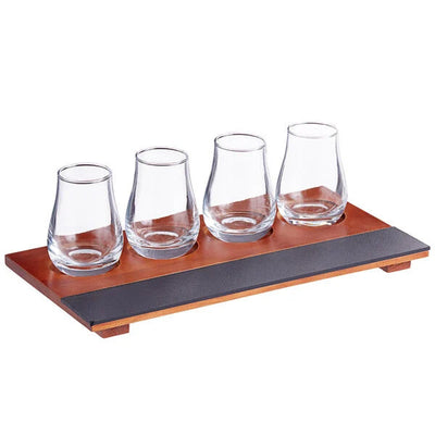 Chalkboard Flight Tray with Whiskey Tasting Glasses by The Whiskey Ball