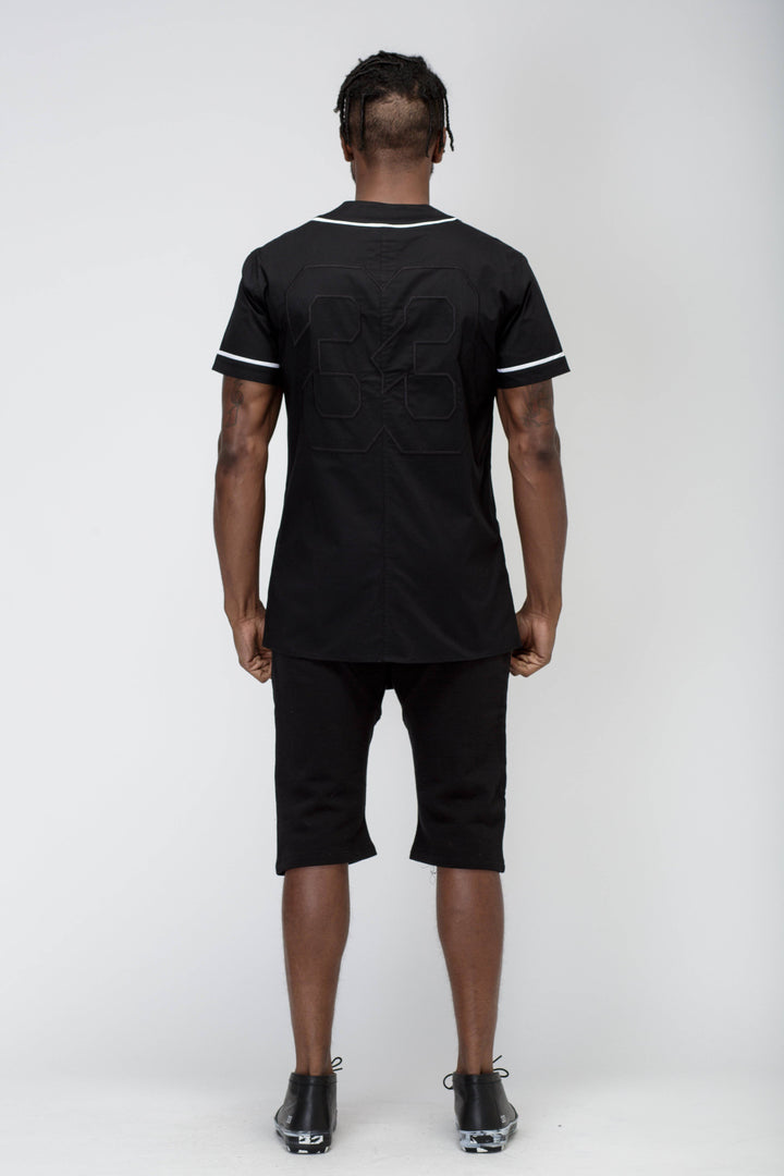 Konus Men's Woven Baseball Jersey Shirt in Black by Shop at Konus