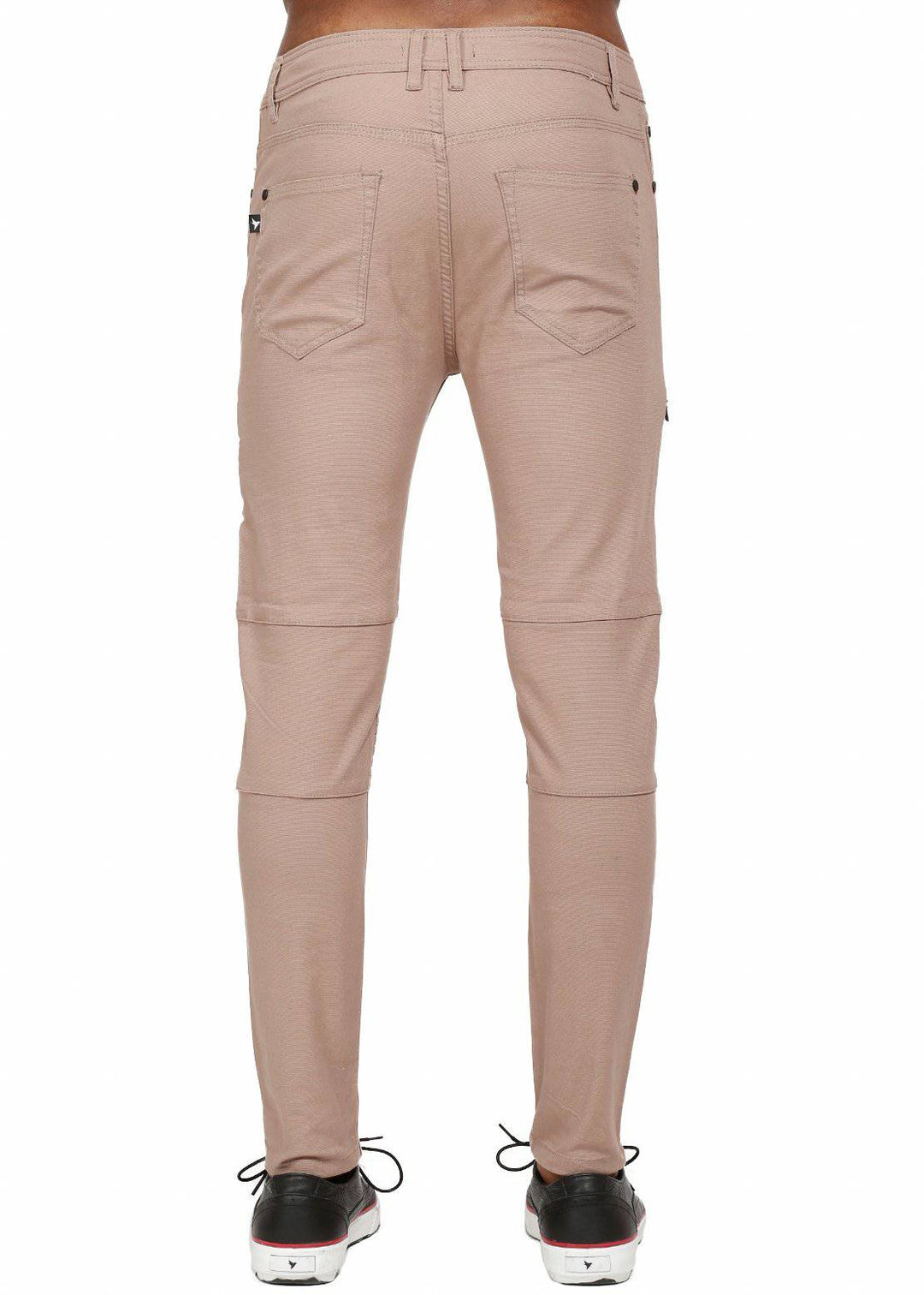 Konus Men's Skinny Jeans in Biker Style in Dark Beige by Shop at Konus