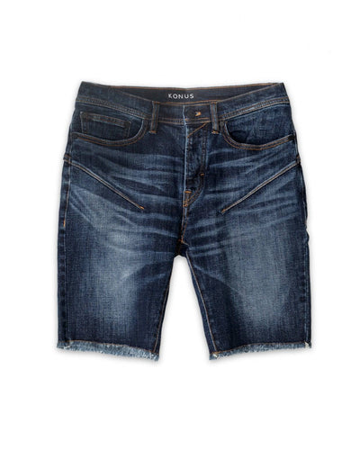 Konus Men's Denim Shorts in Blue Wash by Shop at Konus