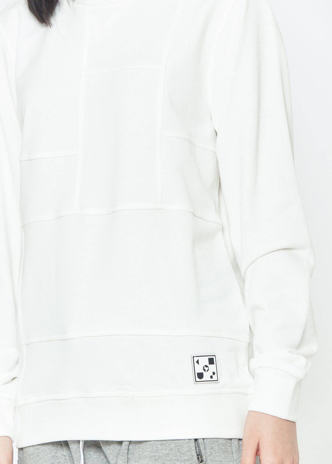 Konus Men's Sweatshirt w/ Paneling on Front  in White by Shop at Konus