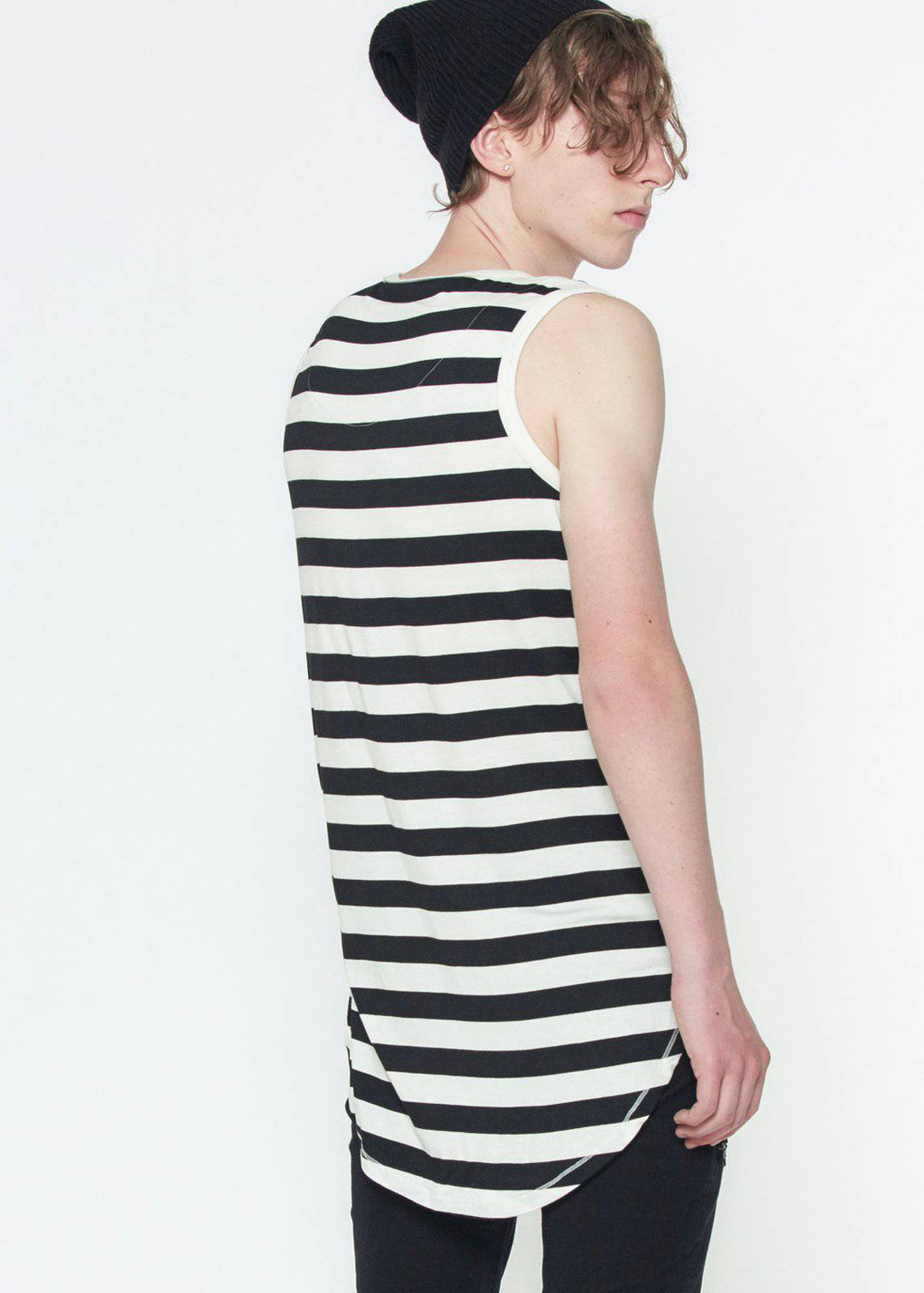 Konus Men's Stripe Tank Top in Black by Shop at Konus